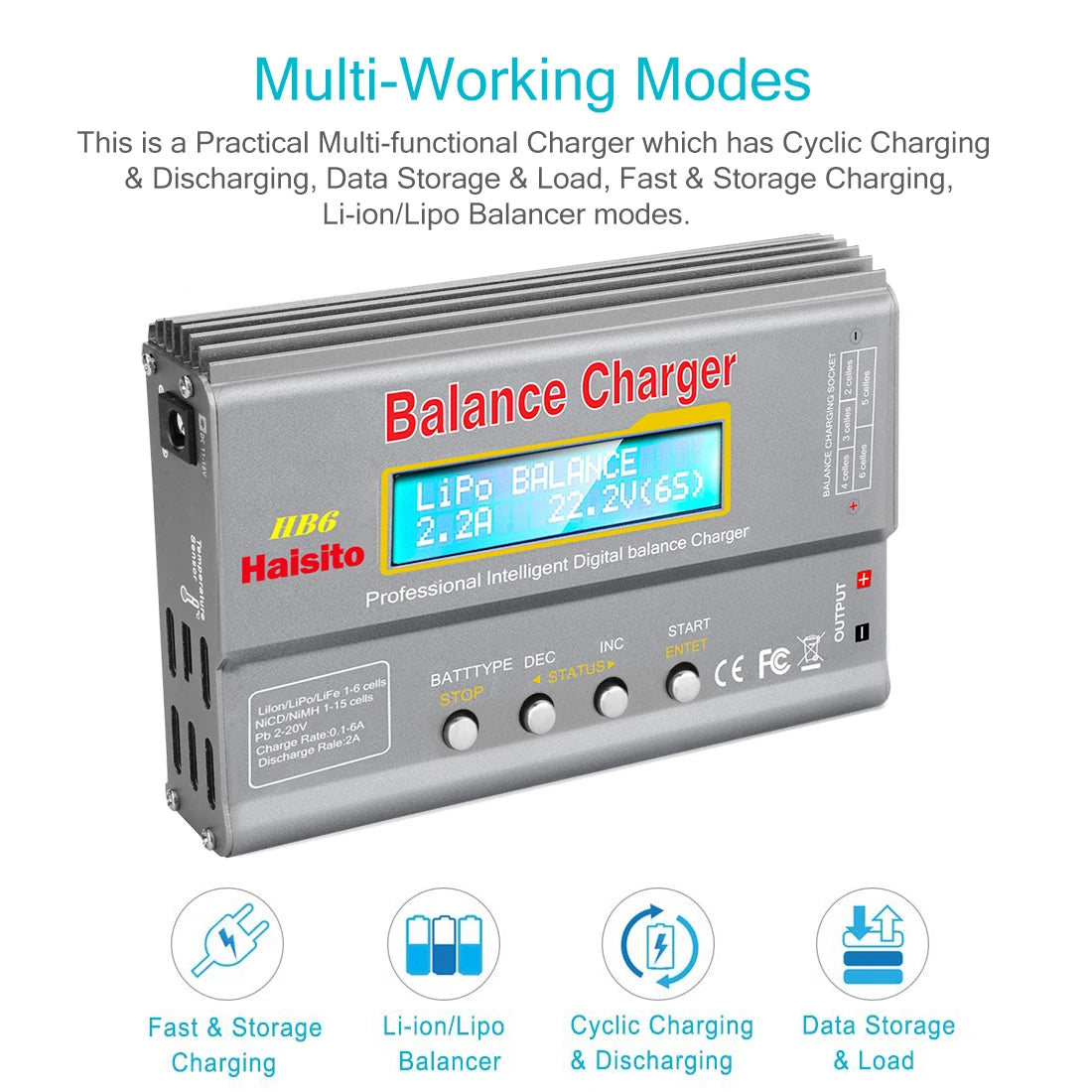 IMAX B6 Original HB6 Lipo Battery Charger 80W 6A Digital Balance Charger Discharger for Lipo Nimh Li-Ion Ni-Cd with XT60 Tamiya