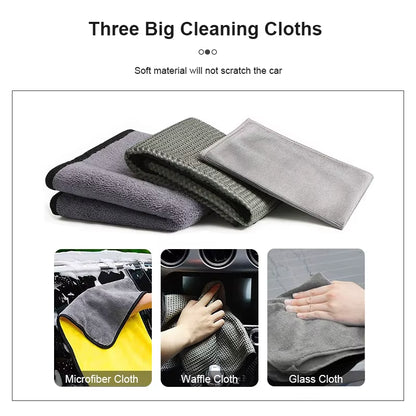 6/12Pcs Car Cleaning Set Car Detailing Brush Towel Glove Auto Dashboard Air Outlet Cleaning Tools Kits for Car Wash Accessories