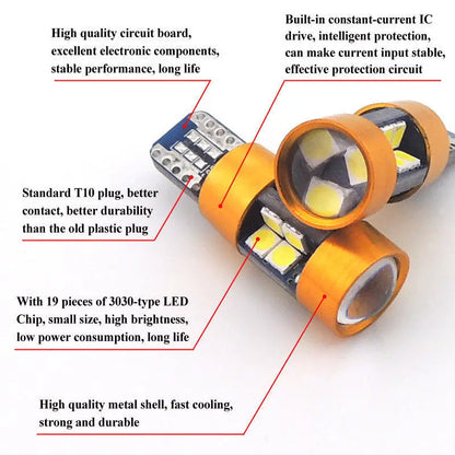 1 Pair LED Signal Light Bulbs 3030 12V DC 2PCS Orange Amber Auto 175 Position 2821 Parking City W5WB T10 194NA Accessories