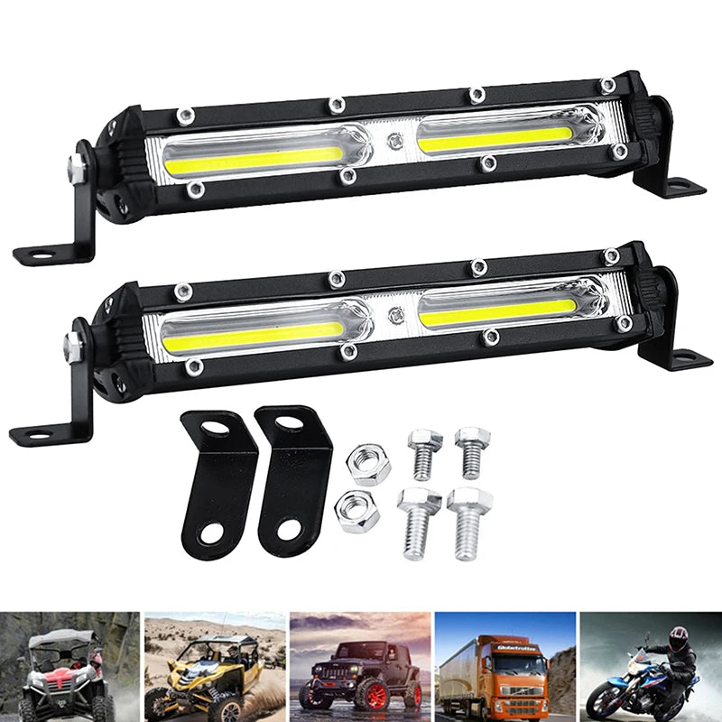 1PC Car LED Work Light 12V 24V LED Spotlight Work Light Bar 6500K Strip Light for Car Auto Truck Lorry Trailer Spot Fog Lamp