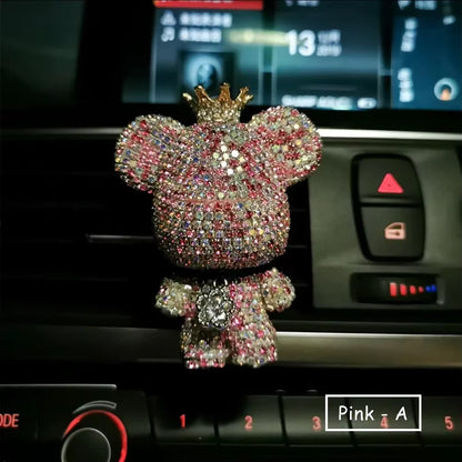 Creative Crown Diamond Cute Bear Car Fragrance Perfume Clip Air Bears Aroma Car Decoration Air Fresher Decoration Accessories