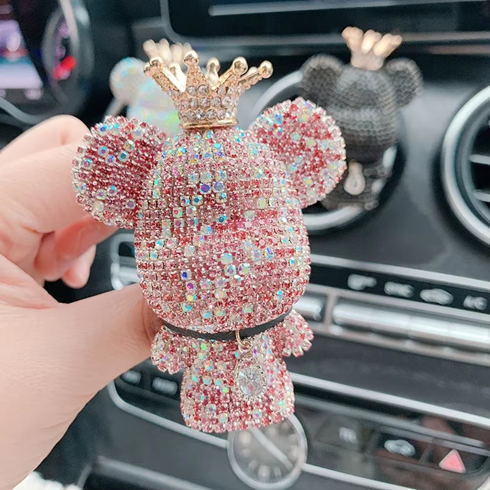 Creative Crown Diamond Cute Bear Car Fragrance Perfume Clip Air Bears Aroma Car Decoration Air Fresher Decoration Accessories
