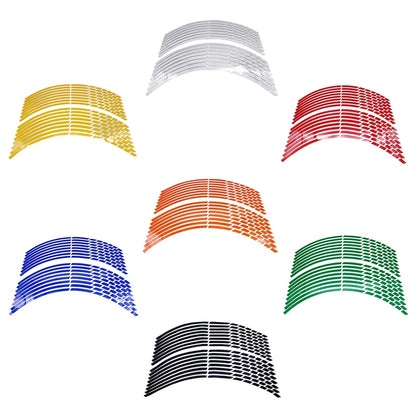17"18"19"/16Pcs Strips Motorcycle Car Wheel Tire Stickers Reflective Rim Tape Motorbike Auto Decals for KTM Yamaha Suzuki Honda