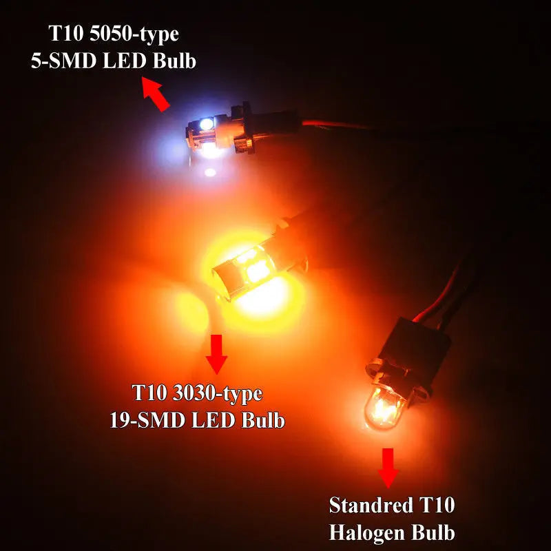1 Pair LED Signal Light Bulbs 3030 12V DC 2PCS Orange Amber Auto 175 Position 2821 Parking City W5WB T10 194NA Accessories