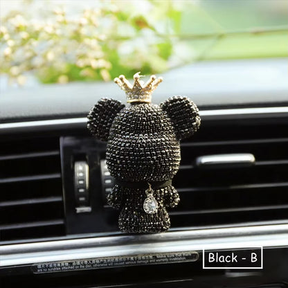 Creative Crown Diamond Cute Bear Car Fragrance Perfume Clip Air Bears Aroma Car Decoration Air Fresher Decoration Accessories