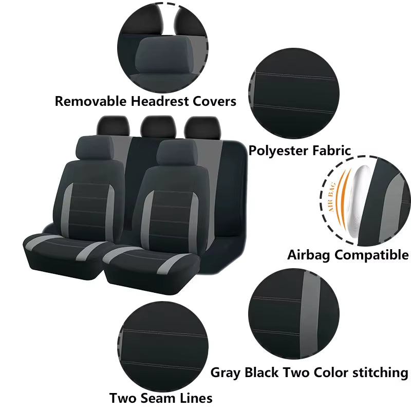 AUTO plus Universal Fabric Car Seat Covers Fit for Most Car Suv Truck Van Car Accessories Interior Seat Covers Car