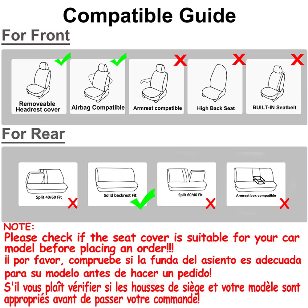 AUTO plus Universal Fabric Car Seat Covers Fit for Most Car Suv Truck Van Car Accessories Interior Seat Covers Car