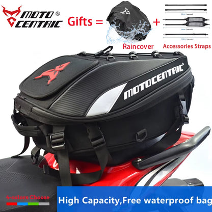 Waterproof Motorcycle Tail Bag Multifunction Motorcycle Rear Seat Bag High Capacity Motorcycle Bag Rider Backpack