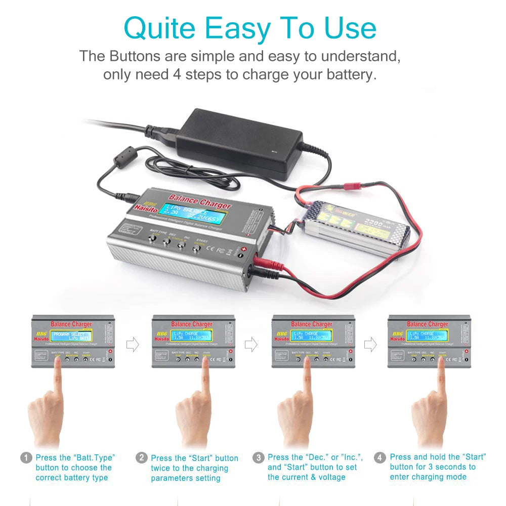 IMAX B6 Original HB6 Lipo Battery Charger 80W 6A Digital Balance Charger Discharger for Lipo Nimh Li-Ion Ni-Cd with XT60 Tamiya