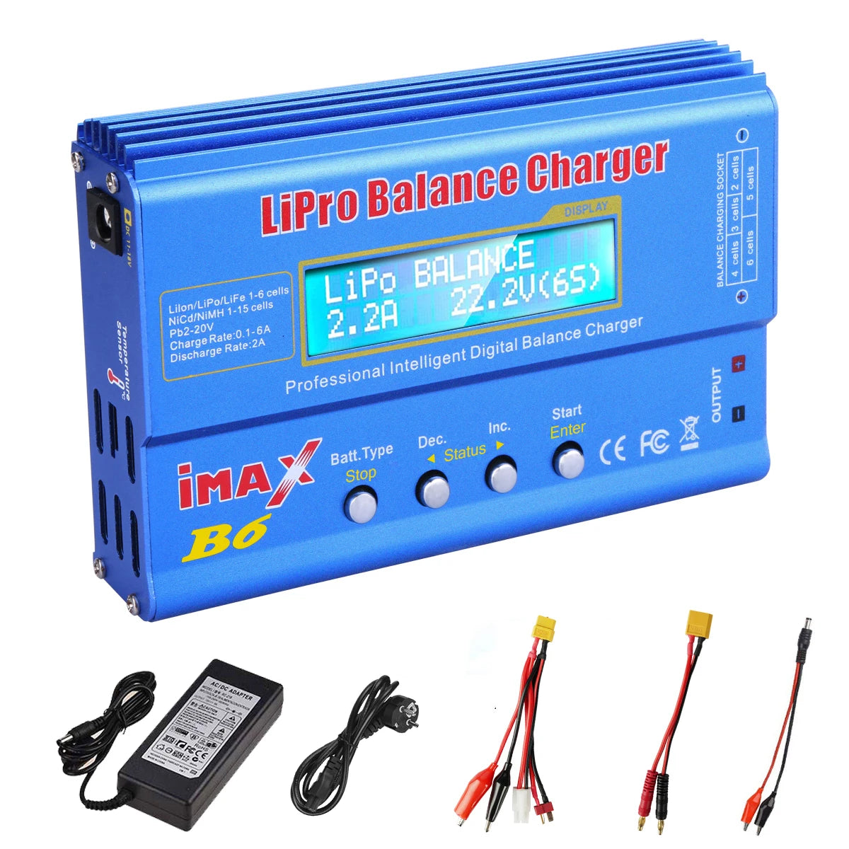 IMAX B6 Original HB6 Lipo Battery Charger 80W 6A Digital Balance Charger Discharger for Lipo Nimh Li-Ion Ni-Cd with XT60 Tamiya