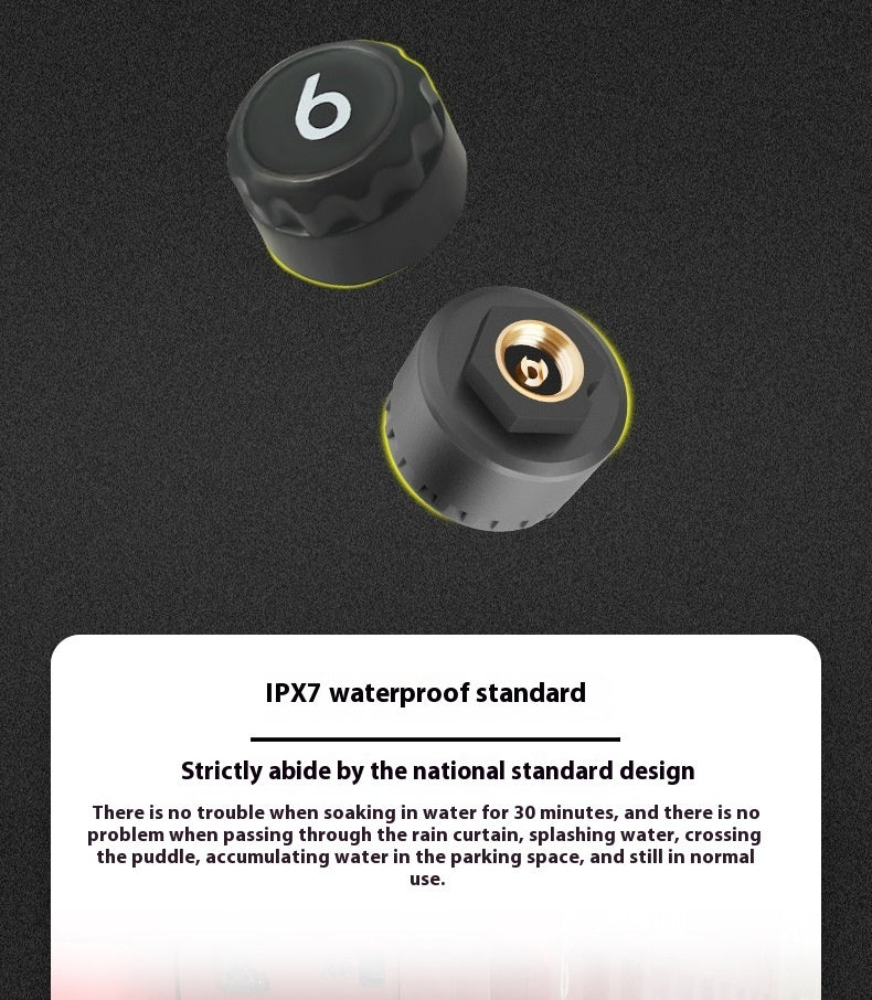 Two external tire pressure sensors shown from above and underneath
