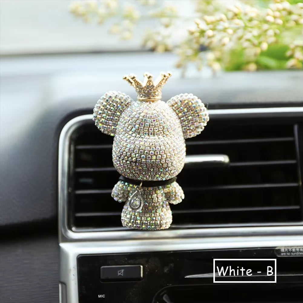 Creative Crown Diamond Cute Bear Car Fragrance Perfume Clip Air Bears Aroma Car Decoration Air Fresher Decoration Accessories
