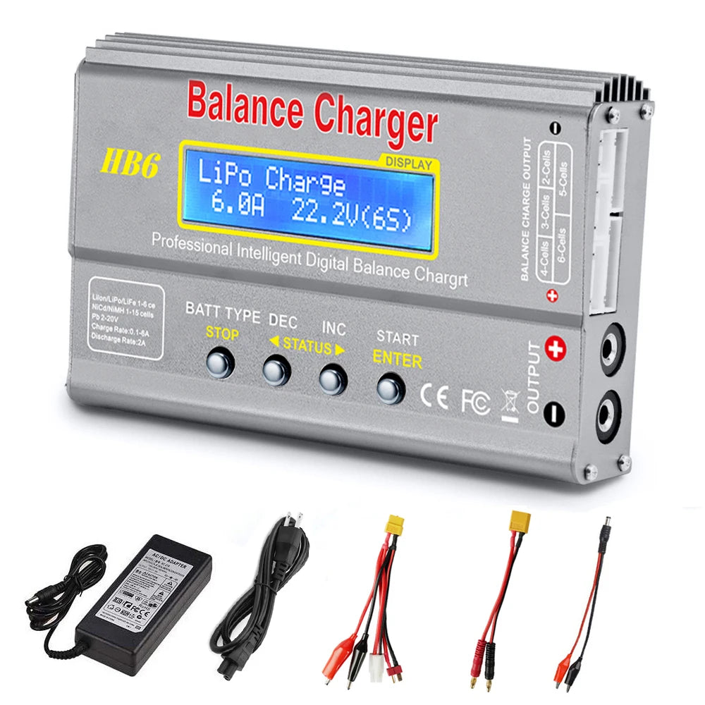 IMAX B6 Original HB6 Lipo Battery Charger 80W 6A Digital Balance Charger Discharger for Lipo Nimh Li-Ion Ni-Cd with XT60 Tamiya