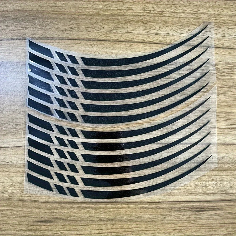 12Pcs Motorcycle Hub Stickers Sport Stripe Wheel Rim Waterproof Vinyl Decals Removable Motorbike Hub Decoration Hub Accessories