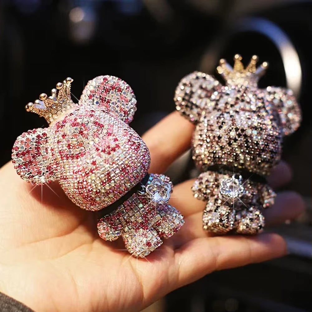 Creative Crown Diamond Cute Bear Car Fragrance Perfume Clip Air Bears Aroma Car Decoration Air Fresher Decoration Accessories