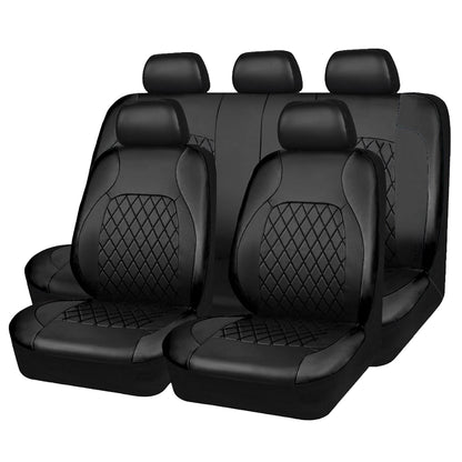 All Season Quited PU Leather Car Seat Cover Full Surrounded Seat Protector Waterproof Universal Fit Sedan Suv Pick-Up Truck Seat