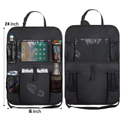 Car Seat Organizer Multifunctional Oxford Fabric Car Back Multi Pocket Storage Bag with Tablet Holder Protector for Kids