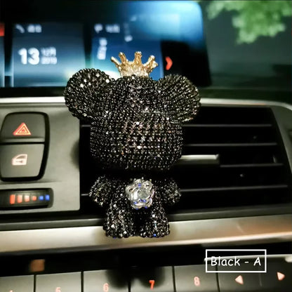 Creative Crown Diamond Cute Bear Car Fragrance Perfume Clip Air Bears Aroma Car Decoration Air Fresher Decoration Accessories