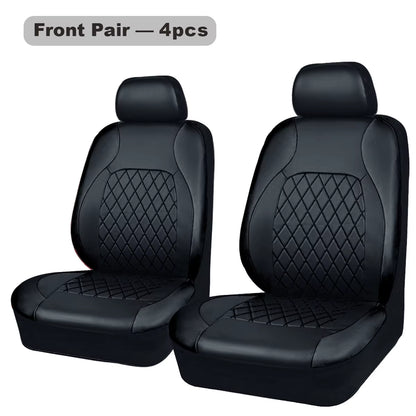 All Season Quited PU Leather Car Seat Cover Full Surrounded Seat Protector Waterproof Universal Fit Sedan Suv Pick-Up Truck Seat