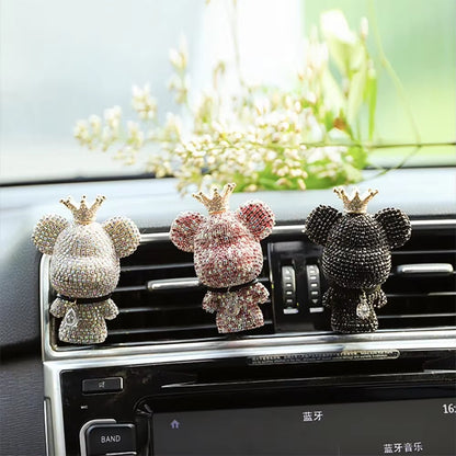 Creative Crown Diamond Cute Bear Car Fragrance Perfume Clip Air Bears Aroma Car Decoration Air Fresher Decoration Accessories