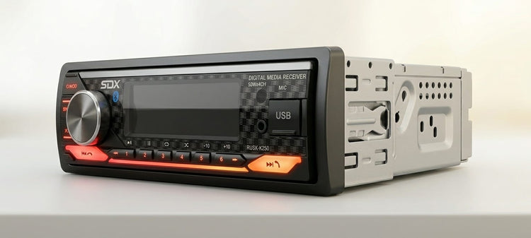 SDX Audio RUSX-K250 Single DIN Car Stereo Receiver - Bluetooth, USB, AUX & Hands-Free Calling (50W x 4)