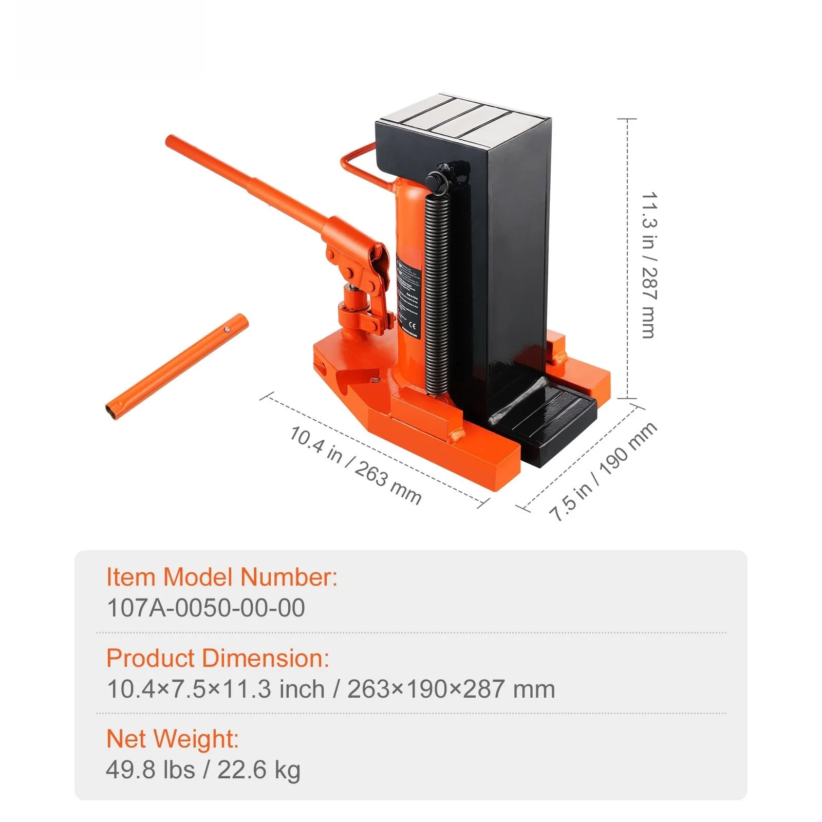 Succebuy Hydraulic Toe Jack 2.5 Ton on Toe Toe Jack Lift 5 Ton Top Lift Capacity Machine Jack 0.8-5.3 in Toe Height 8.9-13.4 Top