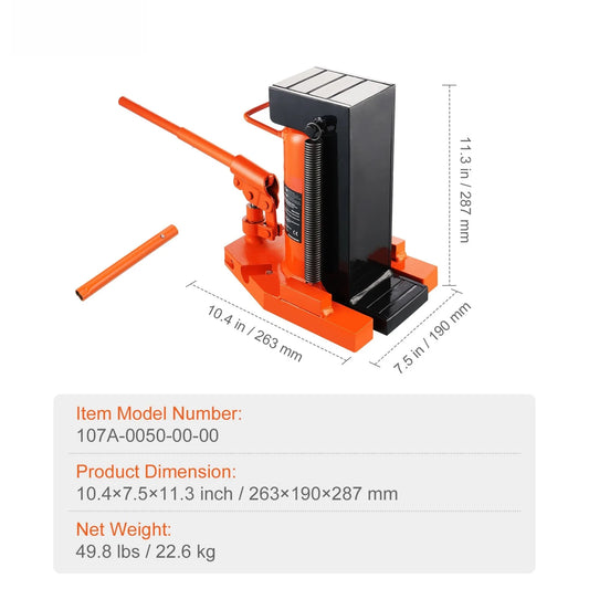 Succebuy Hydraulic Toe Jack 2.5 Ton on Toe Toe Jack Lift 5 Ton Top Lift Capacity Machine Jack 0.8-5.3 in Toe Height 8.9-13.4 Top