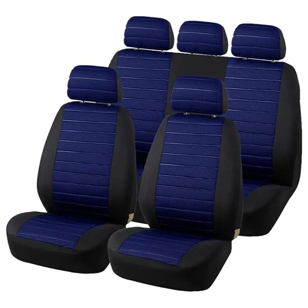 Universal Car Seat Covers Full Set Cloth Set for Most Sedans Vans Suvs Trucks Car Seat Protector Front and Rear Back Seat Covers