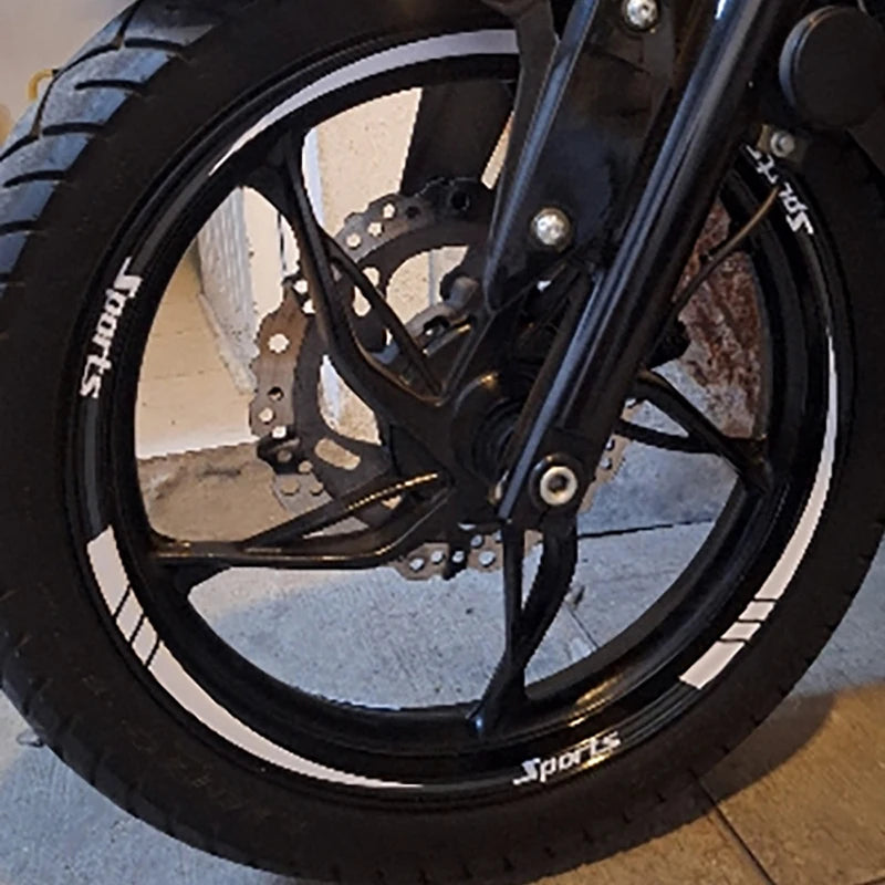 12Pcs Motorcycle Hub Stickers Sport Stripe Wheel Rim Waterproof Vinyl Decals Removable Motorbike Hub Decoration Hub Accessories