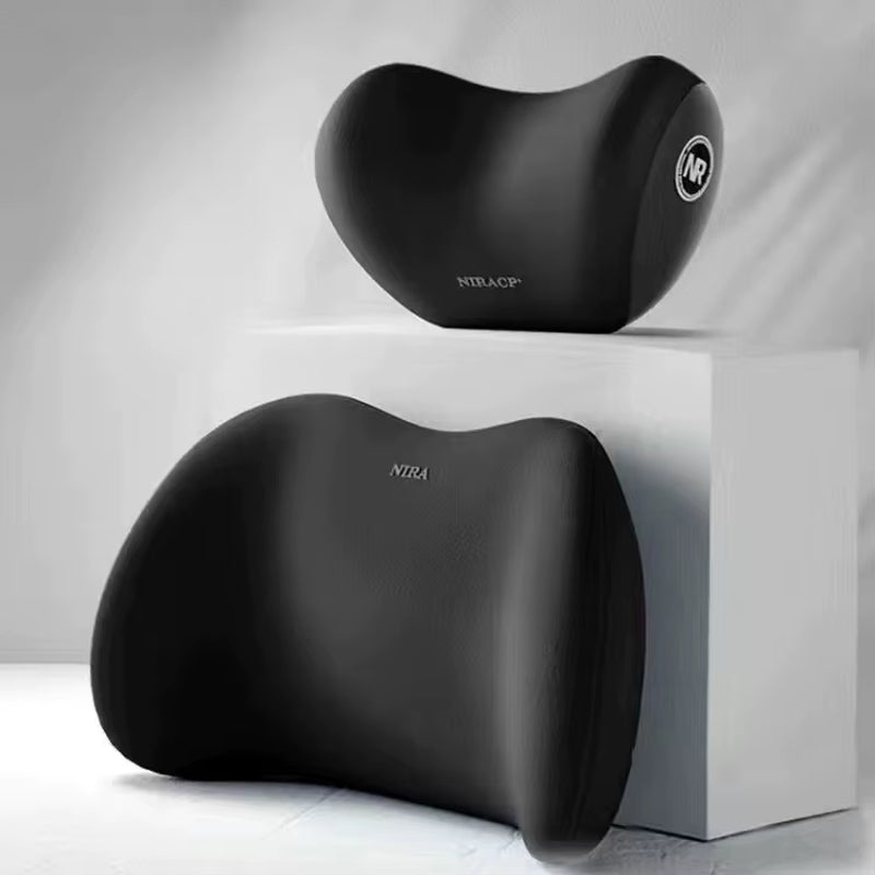 Car Back Cushion Lumbar Support and Neck Pillow Kit, Memory Foam Ergonomic Cushion for Lower Back Support Cervical Headrest