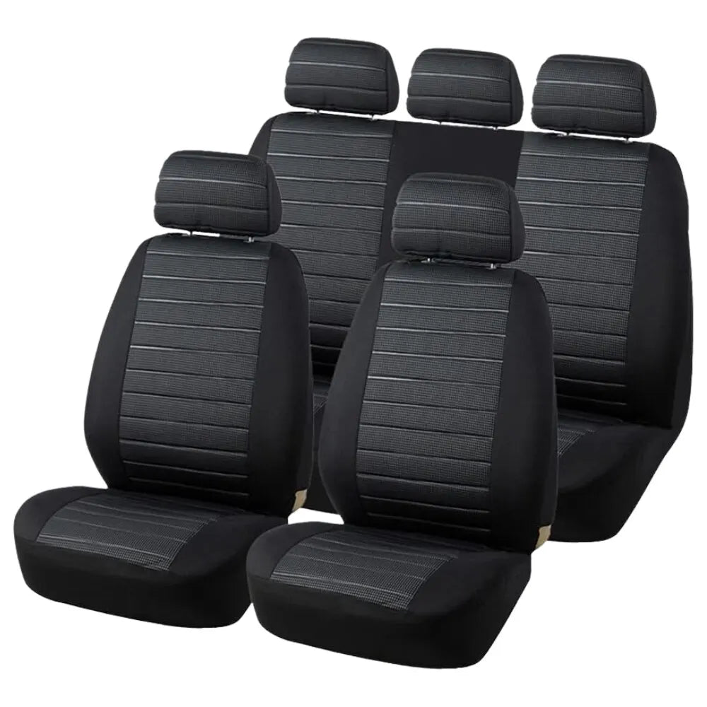 Universal Car Seat Covers Full Set Cloth Set for Most Sedans Vans Suvs Trucks Car Seat Protector Front and Rear Back Seat Covers
