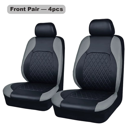 All Season Quited PU Leather Car Seat Cover Full Surrounded Seat Protector Waterproof Universal Fit Sedan Suv Pick-Up Truck Seat