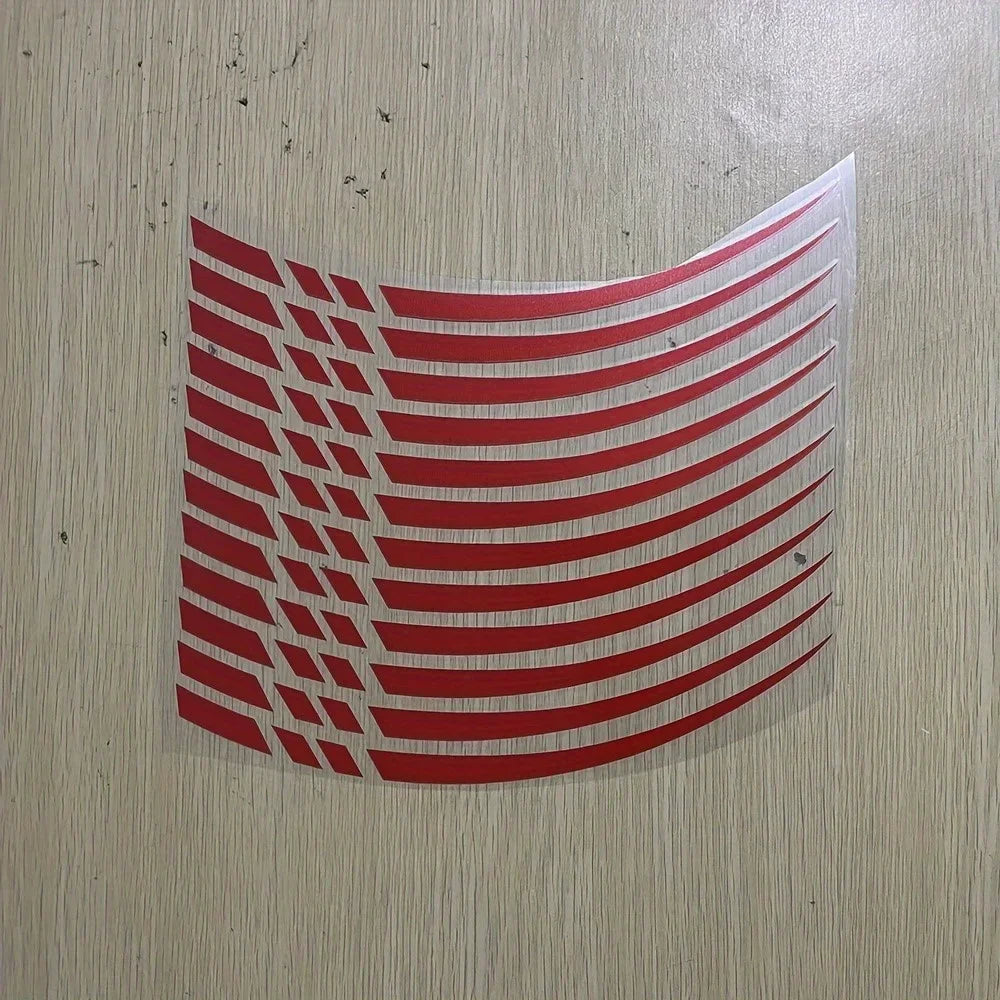 12Pcs Motorcycle Hub Stickers Sport Stripe Wheel Rim Waterproof Vinyl Decals Removable Motorbike Hub Decoration Hub Accessories