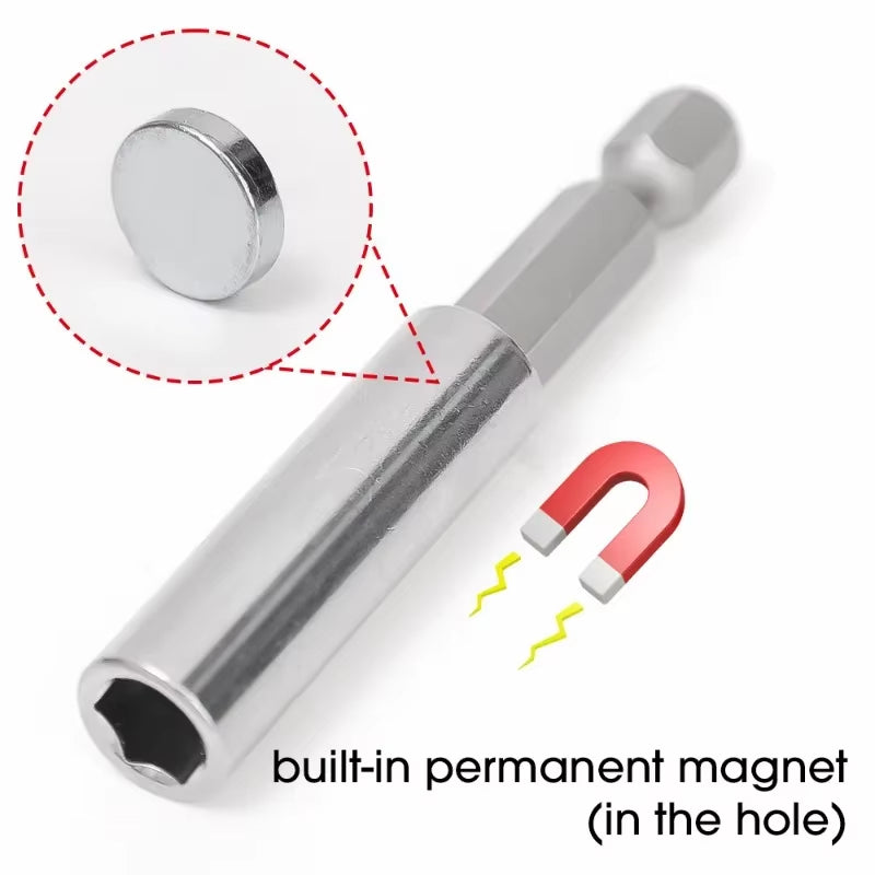 10/1Pcs Magnetic Screwdriver Extension Hexagonal Handle Extended Connecting Rod Carbon Steel Screwdrivers Bit Holder Power Tools