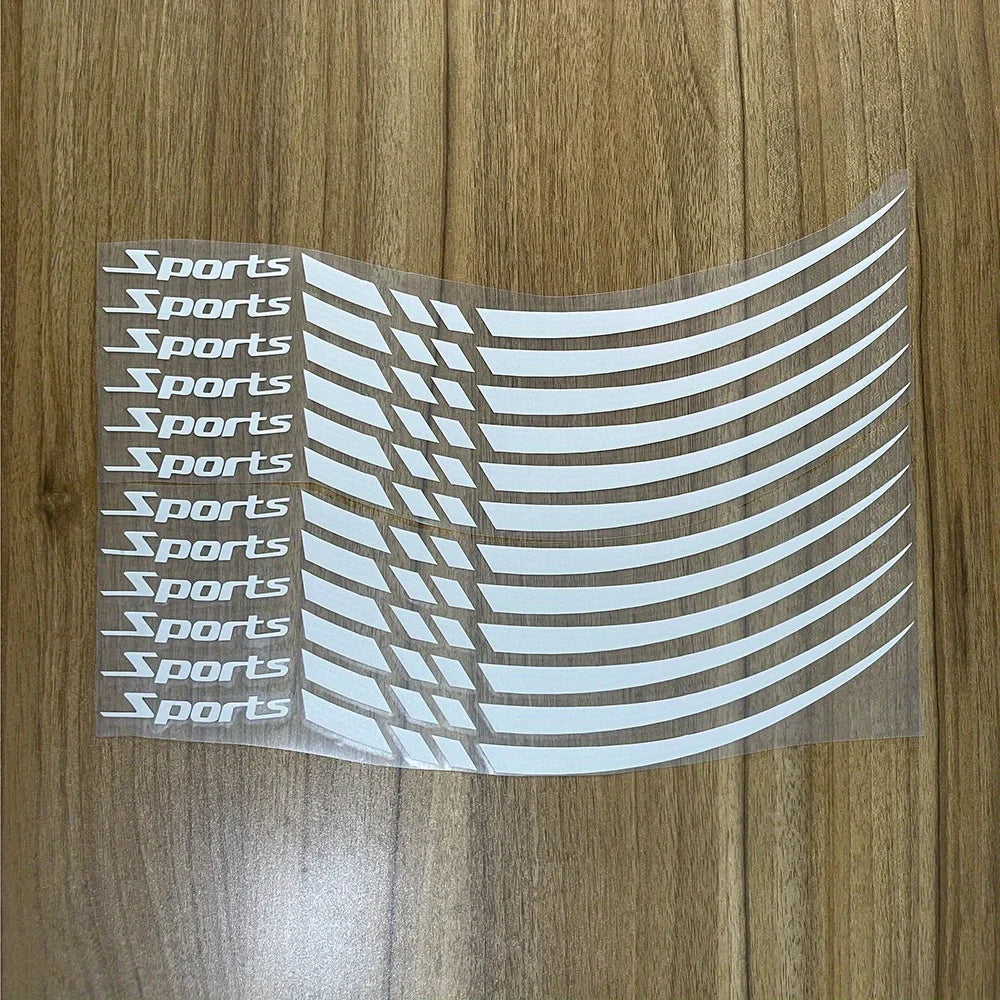 12Pcs Motorcycle Hub Stickers Sport Stripe Wheel Rim Waterproof Vinyl Decals Removable Motorbike Hub Decoration Hub Accessories