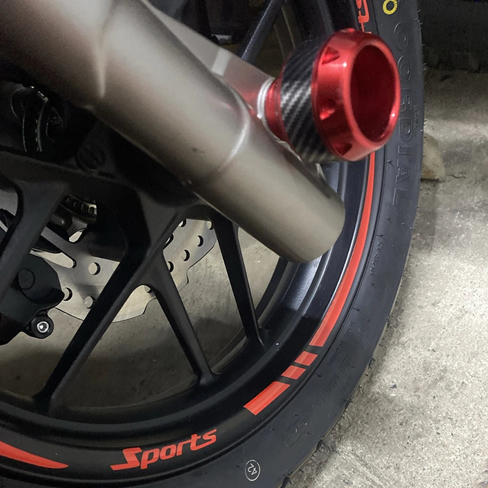 12Pcs Motorcycle Hub Stickers Sport Stripe Wheel Rim Waterproof Vinyl Decals Removable Motorbike Hub Decoration Hub Accessories