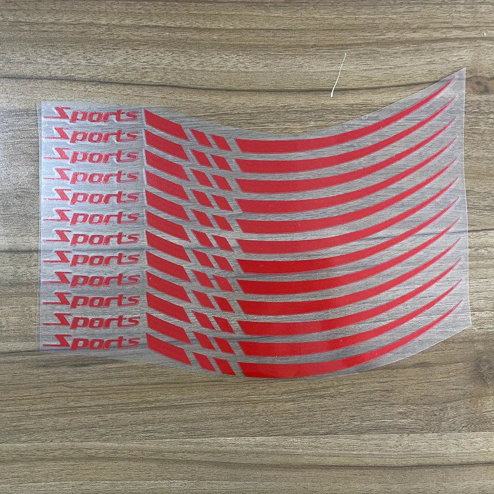 12Pcs Motorcycle Hub Stickers Sport Stripe Wheel Rim Waterproof Vinyl Decals Removable Motorbike Hub Decoration Hub Accessories