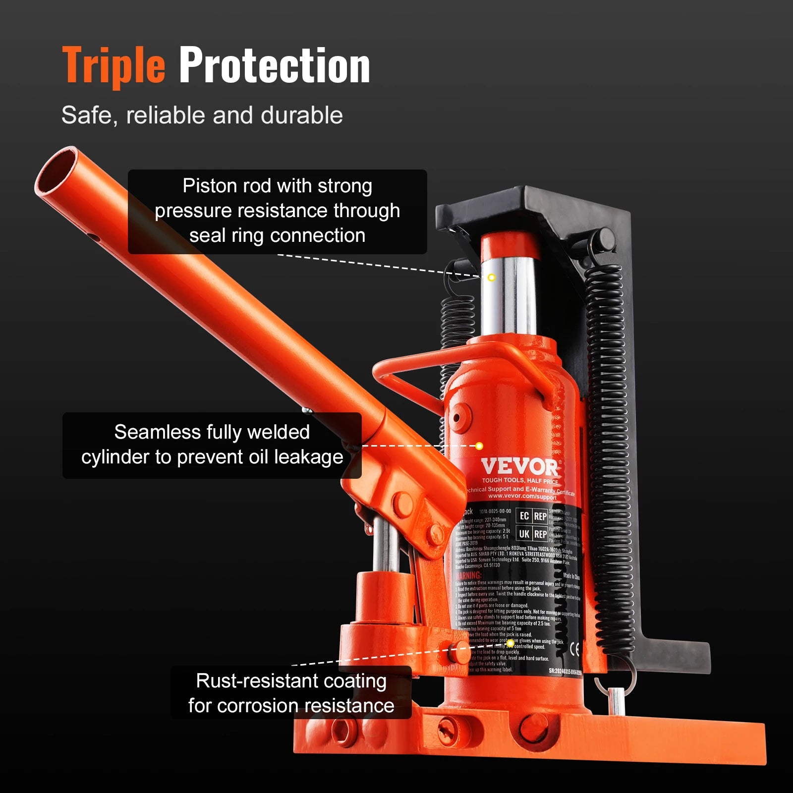 Succebuy Hydraulic Toe Jack 2.5 Ton on Toe Toe Jack Lift 5 Ton Top Lift Capacity Machine Jack 0.8-5.3 in Toe Height 8.9-13.4 Top
