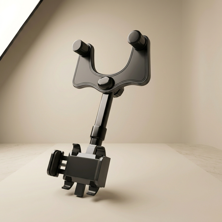 Universal Retractable 360° Rearview Mirror Cell Phone Holder