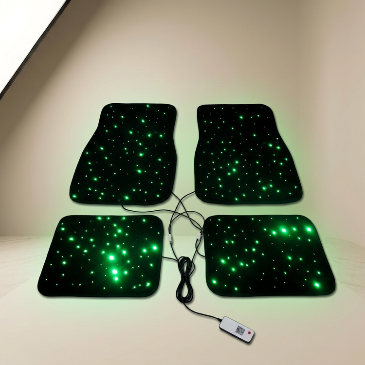 Fiber Optic Car Mat with Sound-Activated RGB Light