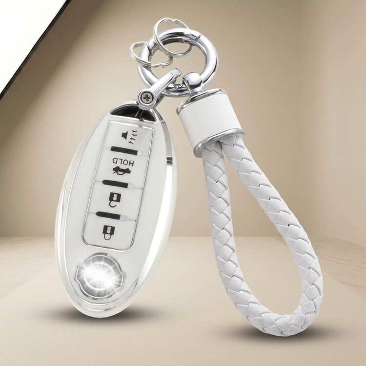Nissan Key Cover with Silver Edge