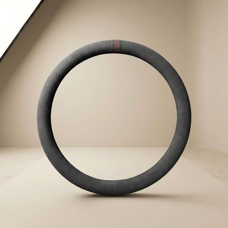 Non-Slip Suede Steering Wheel Cover with Mesh