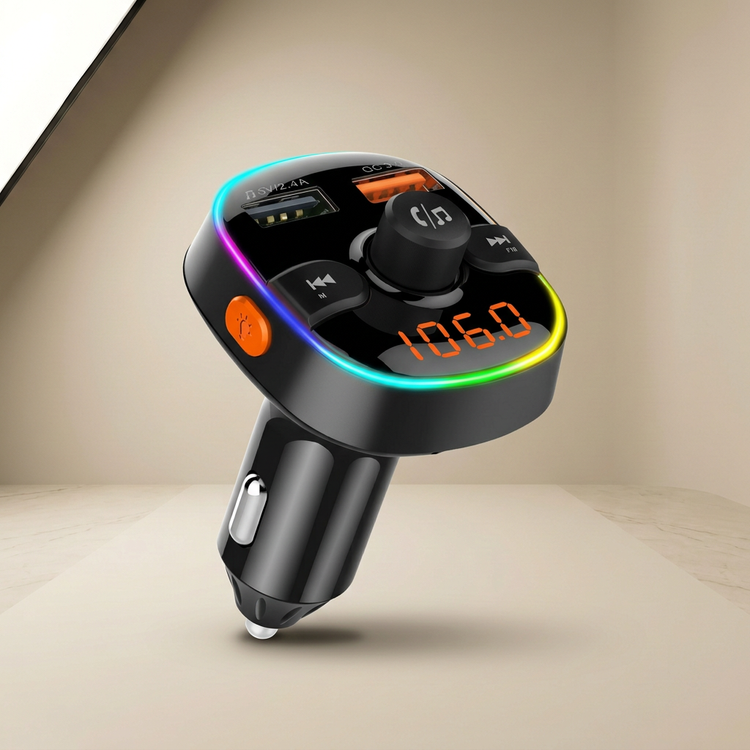 Bluetooth FM Transmitter for Car with QC3.0 Fast Charging