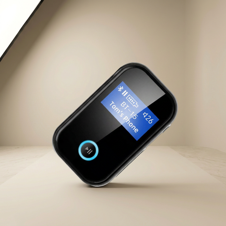 Bluetooth 5.0 AUX Car Receiver with Voice Assistant Button